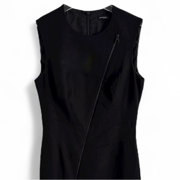 KAREN MILLEN BLACK ZIPPER DETAIL PENCIL  SHEATH DRESS US SZ 8 - Picture 3 of 3